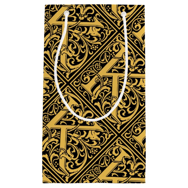Petit Sac Cadeau Lettre K Monogramme médiéval Art Nouveau (Devant)