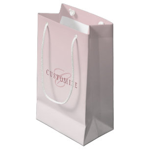 Petit Sac Cadeau Lettres Élégantes & Monogramme Rose Ombré