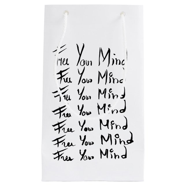 Petit Sac Cadeau LIBÉREZ VOTRE ESPRIT ! Citation calligraphie motiv (Devant)