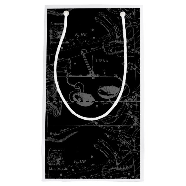 Petit Sac Cadeau Libra Constellation Map Hevelius 1690 sept oct. (Devant)