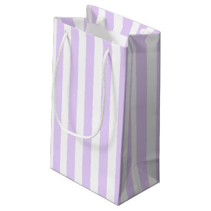 Petit Sac Cadeau Lilac violet et blanc bonbons rayures