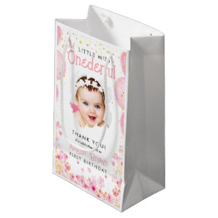 Petit Sac Cadeau Little miss onderme fête rose 1er anniversaire