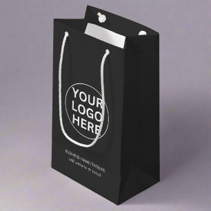 Petit Sac Cadeau Logo de marque personnalisée l Gris professionnel 