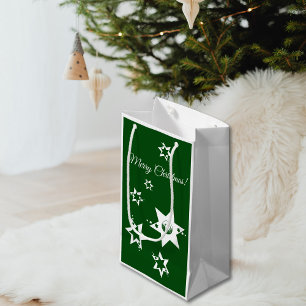 Petit Sac Cadeau Logo de White Stars Lawn Care Service Joyeux Noël