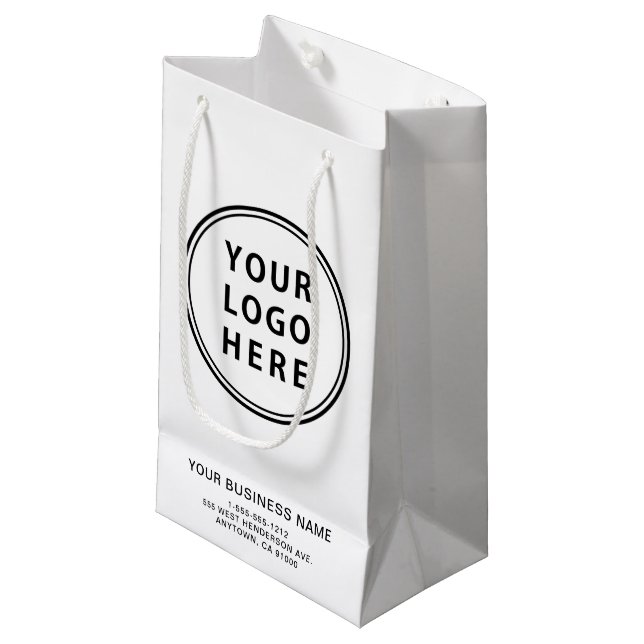 Petit Sac Cadeau Logo d'entreprise Customisé (Devant Angle)