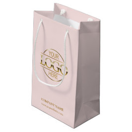 Petit Sac Cadeau Logo d'entreprise élégant Blush Pink
