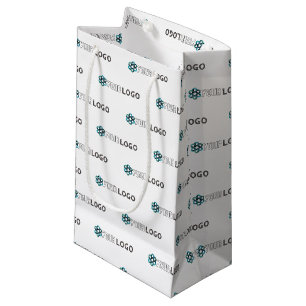 Petit Sac Cadeau Logo d'entreprise personnalisé blanc
