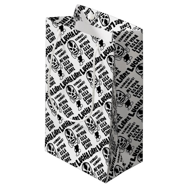 Petit Sac Cadeau LUCHA LIBRE#51mono (Devant Angle)