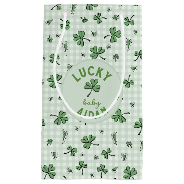 Petit Sac Cadeau Lucky Baby Green Genre Neutre St Paddys (Devant)