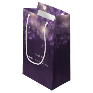 Petit Sac Cadeau Lueur pourpre élégante d'étincelle de Bokeh ave