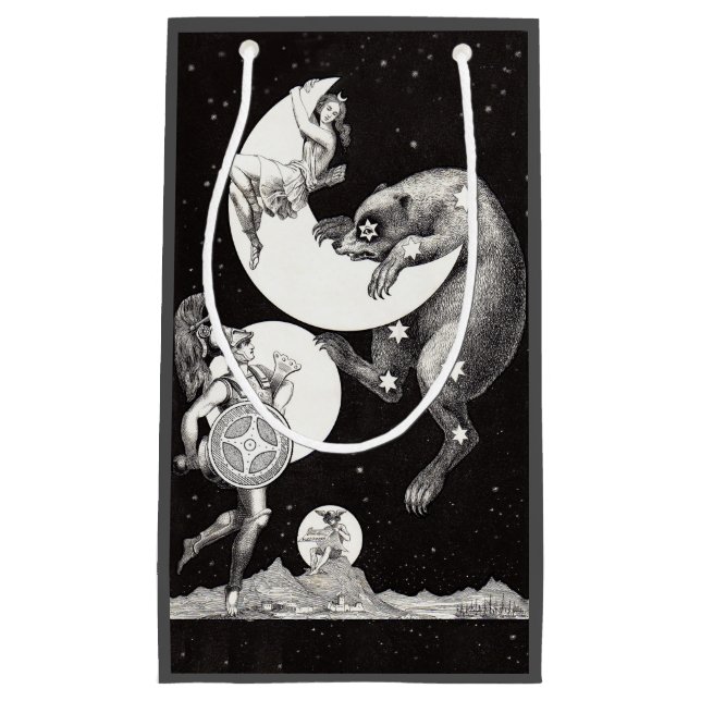 Petit Sac Cadeau Lune céleste ciel Univers Dieu Nuit Illustration (Devant)