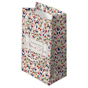 Petit Sac Cadeau Luxe Artistique Botanique Floral Mariage Paisley