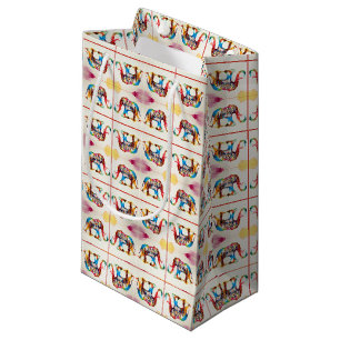 Petit Sac Cadeau L'Vintage voyage indien de l'éléphant Aime