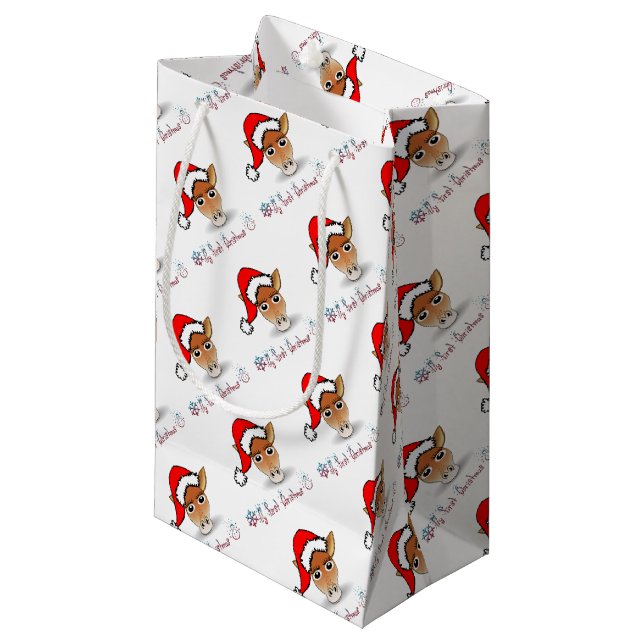 Petit Sac Cadeau Ma première Girafe de Noël (Devant Angle)