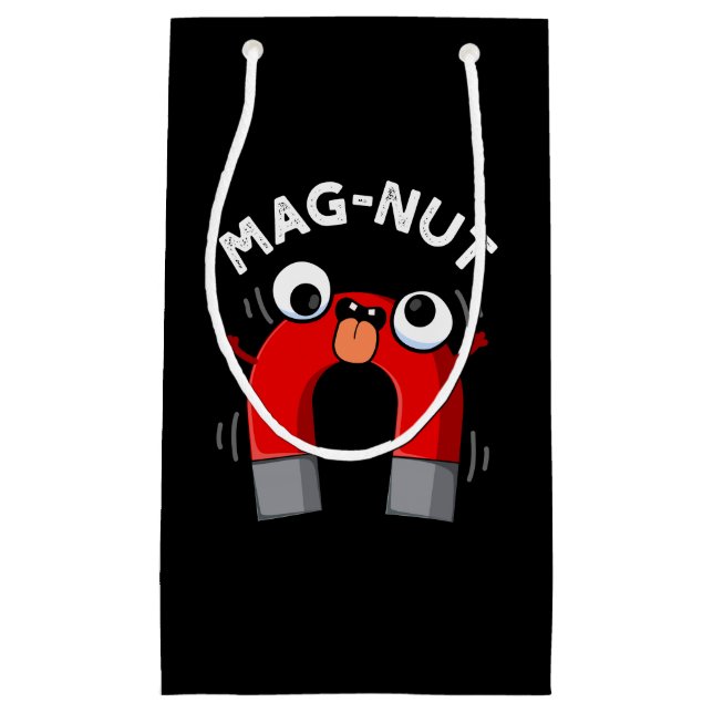 Petit Sac Cadeau Mag-nut Funny Magnet Pun Dark BG (Devant)