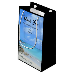 Petit Sac Cadeau Magnifique plage tropicale turquoise Merci