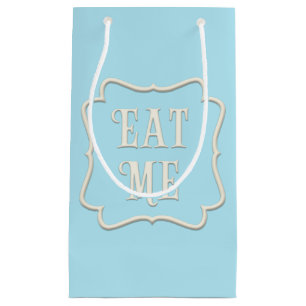 Petit Sac Cadeau "Mange-moi" Wonderland Tea Party Pastel Blue