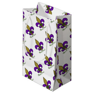 Petit Sac Cadeau Mardi Gras Fleur De Lis Coloré