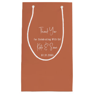 Petit Sac Cadeau Mariage classique simple en terre cuite