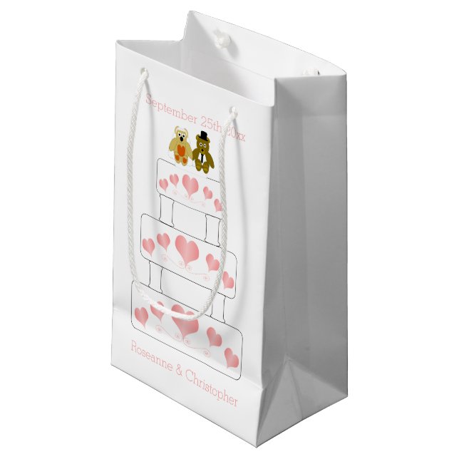 Petit Sac Cadeau Mariage de conception de gâteau mariage (Devant Angle)