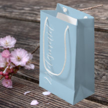 Mariage de script bleu clair stylisé Bridesmaid