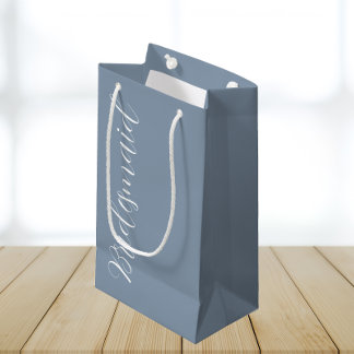 Petit Sac Cadeau Mariage de script bleu foncé