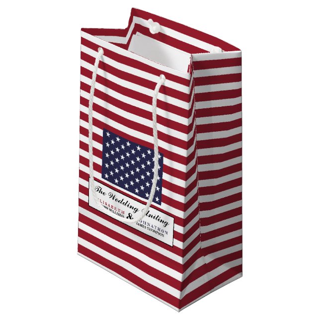 Petit Sac Cadeau Mariage du drapeau américain (Devant Angle)