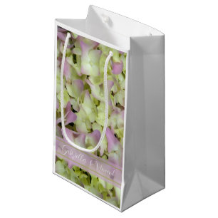 Petit Sac Cadeau Mariage Floral Hydrangea Presque rose