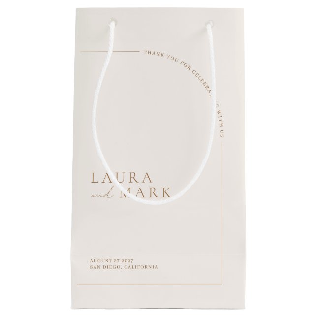 Petit Sac Cadeau Mariage Merci élégant moderne (Devant)