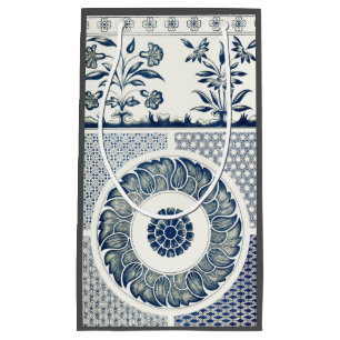 Petit Sac Cadeau Médaillon Chinois : Chinoiserie Bleu Indigo