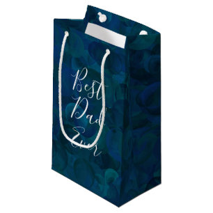 Petit Sac Cadeau Meilleur papa jamais Turquoise bleu