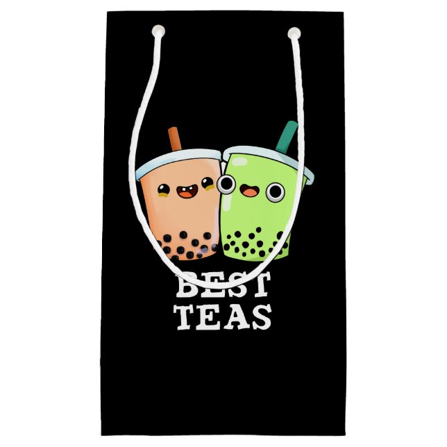 Petit Sac Cadeau Meilleurs Thés Drôle Besoins Boba Tea Pun Dark BG (Devant)