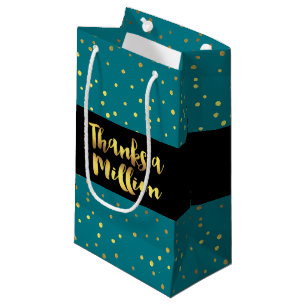 Petit Sac Cadeau Merci à Million Parties scintillant Gold