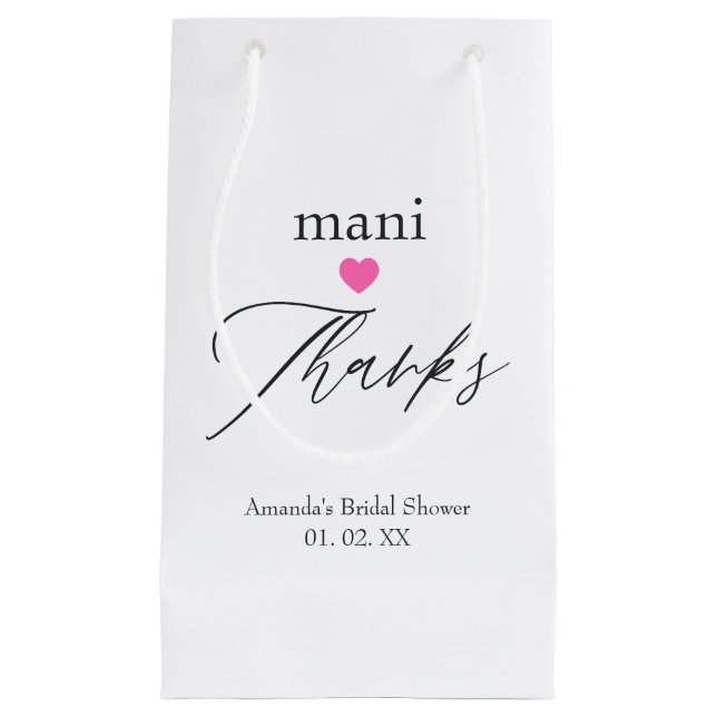 Petit Sac Cadeau Merci pour la manucure rose (Devant)