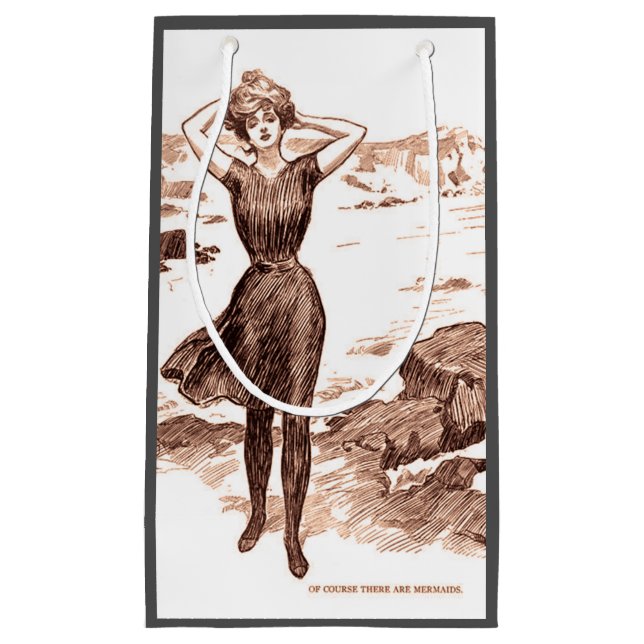 Petit Sac Cadeau Mermaid Beach Gibson Girl Victorian Antique (Devant)