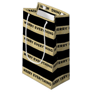 Petit Sac Cadeau Merry Everything Gold Parties scintillant Vacances
