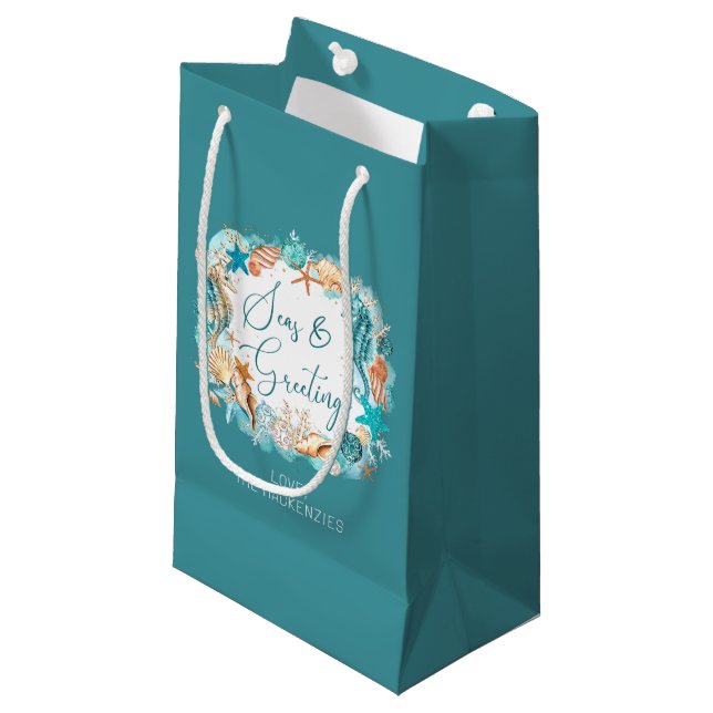 Petit Sac Cadeau MERS Côtières & SALONS Nom des coquilles de cheval (Devant Angle)