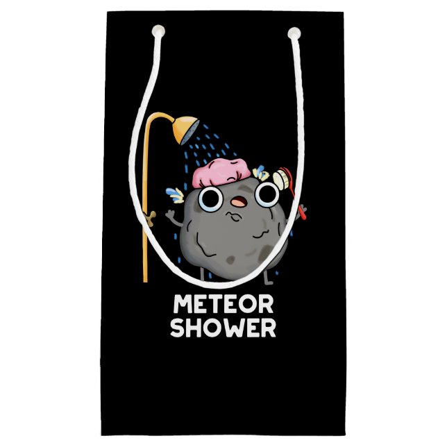 Petit Sac Cadeau Meteor Douche Funny Science Pun Dark BG (Devant)