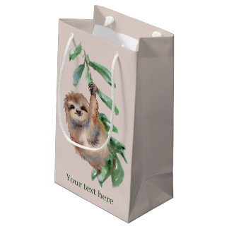 Petit Sac Cadeau mignon amoureux des paresseux ajouter du texte
