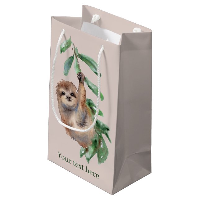 Petit Sac Cadeau mignon amoureux des paresseux ajouter du texte (Dos Angle)
