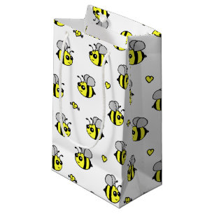 Petit Sac Cadeau Mignon gaffez le blanc de motif d'abeille