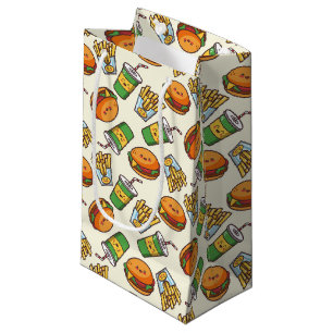 Petit Sac Cadeau mignonne Kawaii hamburgers frites carrelée partie