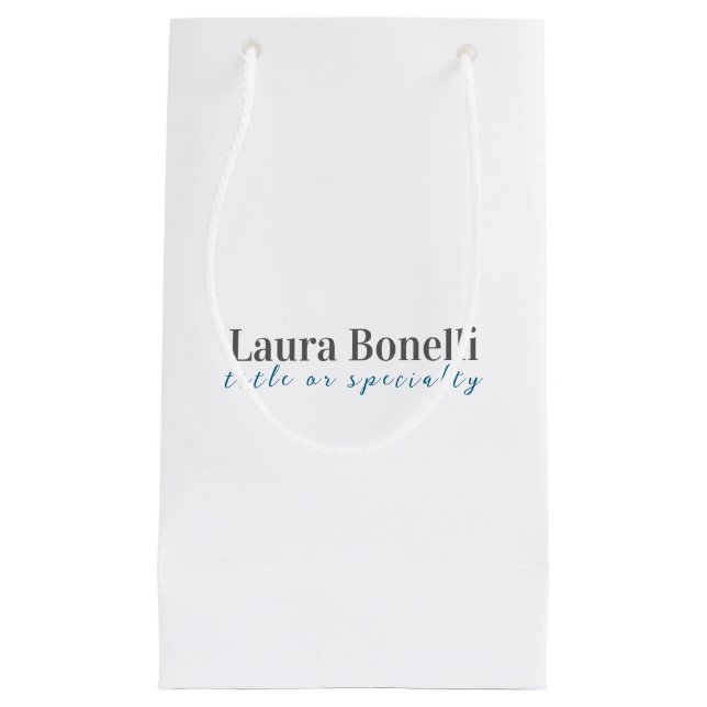 Petit Sac Cadeau Minimalist Professional Modern Plain Name Title (Devant)