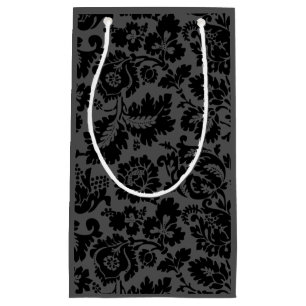Petit Sac Cadeau Modèle floral vénitien noir et blanc de William Mo