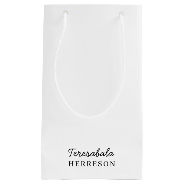 Petit Sac Cadeau Modern Neutral Monogram Design (Devant)