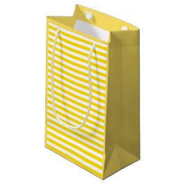 Petit Sac Cadeau Moderne Yellow White Stripes Modèle Élégant