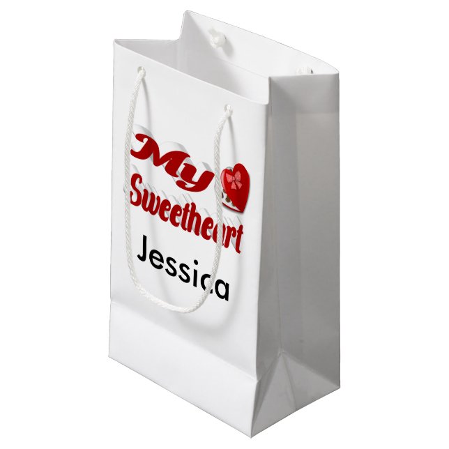 Petit Sac Cadeau Mon amour Valentin personnalisé (Devant Angle)