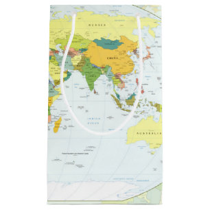 Petit Sac Cadeau monde+carte+globe+pays+atlas