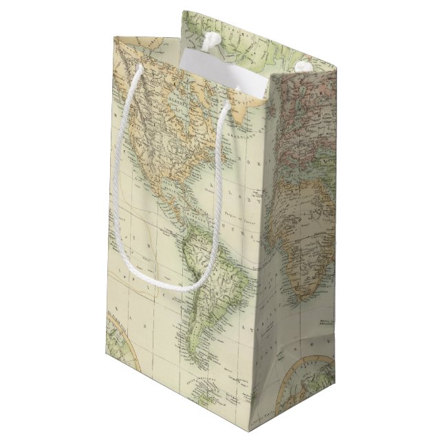 Petit Sac Cadeau Monde sur la projection de Mercator (Dos Angle)