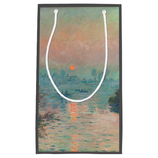 Petit Sac Cadeau Monet Sunset Seine Beaux-Art Impressionnisme (Devant)